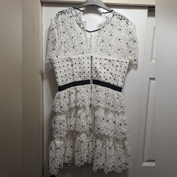 Self portrait Hibiscus Floral Guipure Mini Dress US 10 - Picture 9 of 11